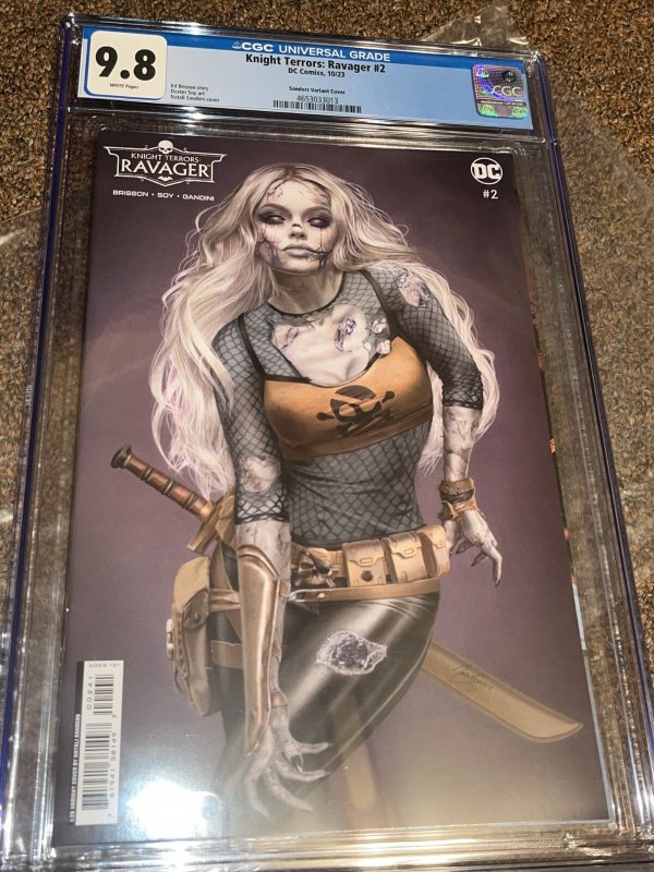 Knight Terrors Ravager #2, CGC 9.8 graded comic book, Universal Blue label — front cover in its holder