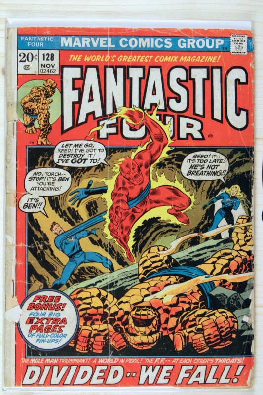 Fantastic Four #128 (Marvel Comics, 1972), raw comic book in GD 2.0 condition — front cover