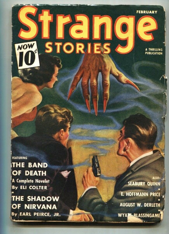 Strange Stories 2/1941- Horror Pulp-Band of Death- Shadow of Nirvana VG, raw comic book in VG condition — front cover