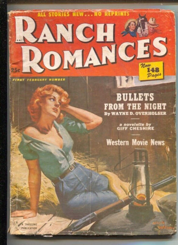 Pulp: Ranch Romances 1st Feb 1952-Kinstler Art-Kirk Wilson GGA Cover-Charles... (1952), raw, ungraded comic book — front cover