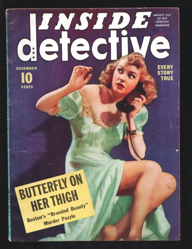 MAG: Inside Detective 12/1940-violence -posed Photos-Chicago's Hypnotic Kille..., raw, ungraded comic book — front cover