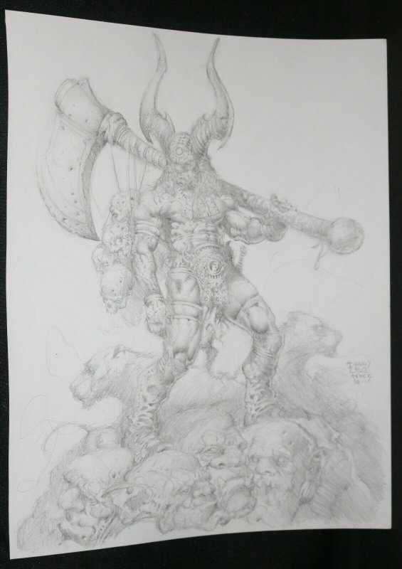 Skull Axe Warrior in Simon Bisley-esque Style 2010 art by Danny Cruz (2010), raw, ungraded comic book — front cover