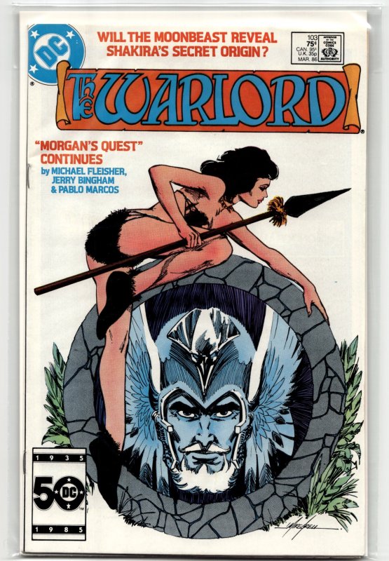Warlord #103 (DC Comics, 1986), raw, ungraded comic book — front cover