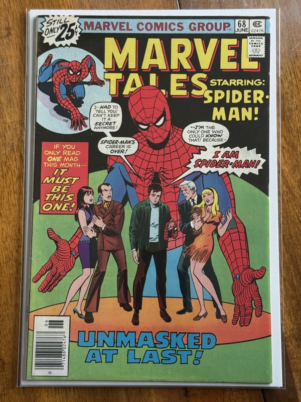 Marvel Tales #68 (Marvel Comics, 1976), raw comic book in VF- 7.5 condition — front cover
