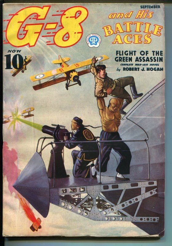 Pulp: G-8 and His Battle Aces 9/1937-Popular-Chu Lung-aviation Menace-assass..., raw, ungraded comic book — front cover