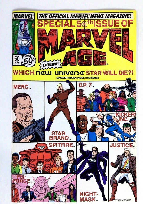 Marvel Age #50 (Marvel Comics, 1987), raw comic book in NM- condition — front cover