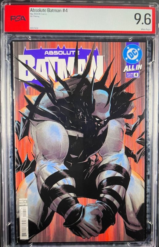 Absolute Batman #4 (DC Comics, 2026), comic book — front cover in its holder