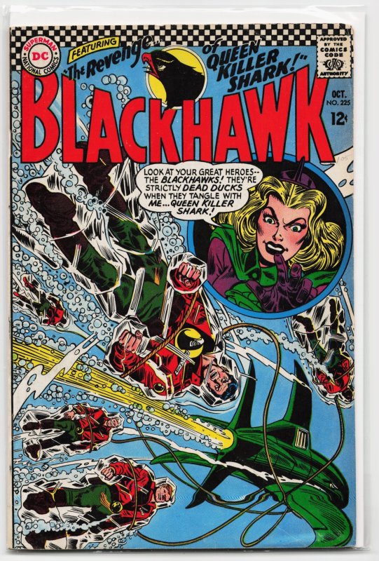 Blackhawk #225 (DC Comics, 1966), raw, ungraded comic book — front cover