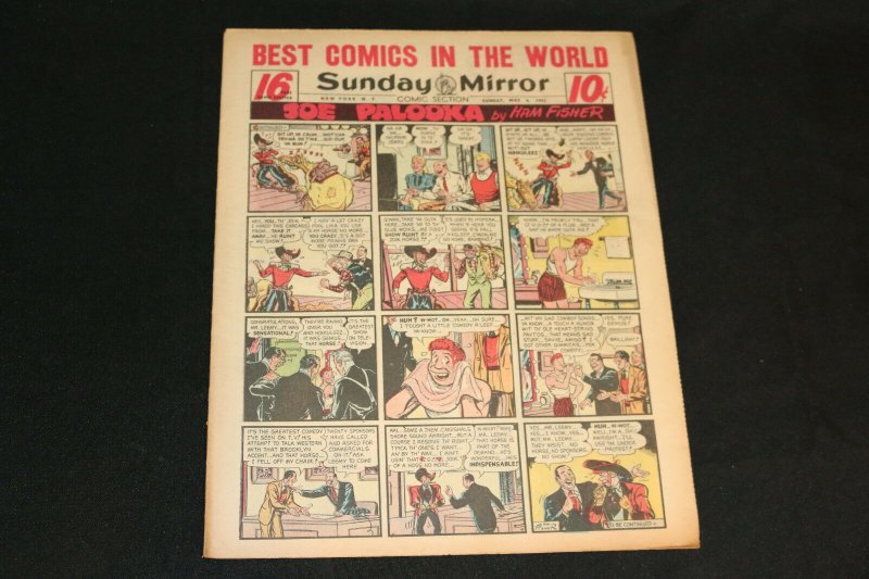 1951 Sunday Mirror Weekly Comic Section May 6th (VF) Superman Mickey Finn (1951), raw comic book in VF condition — front cover