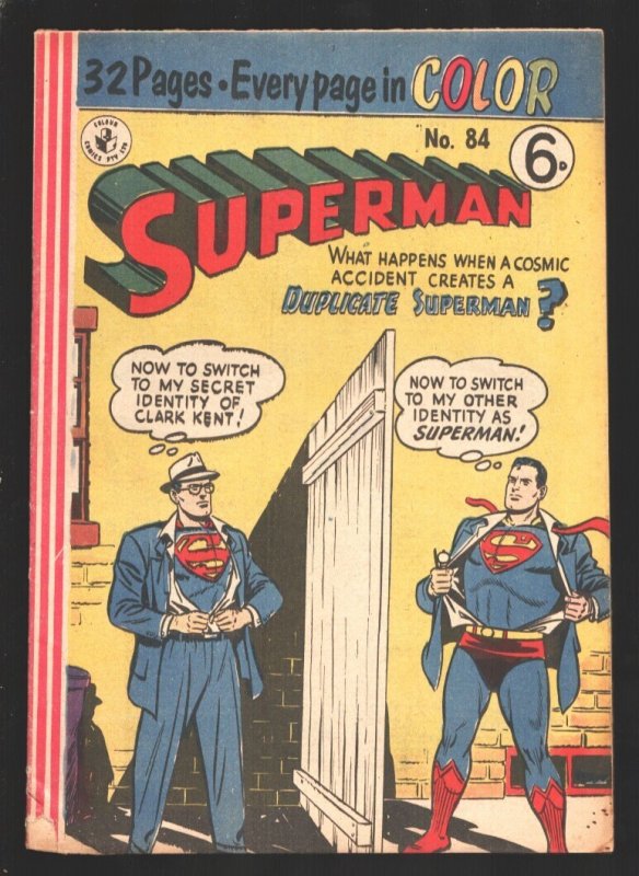 Superman #84 (DC Comics, 1950), raw, ungraded comic book — front cover