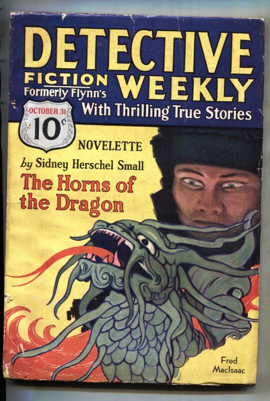 Detective Fiction Weekly 10/31/1931-Asian Villain-dragon Cover-crime-mystery-..., raw, ungraded comic book — front cover