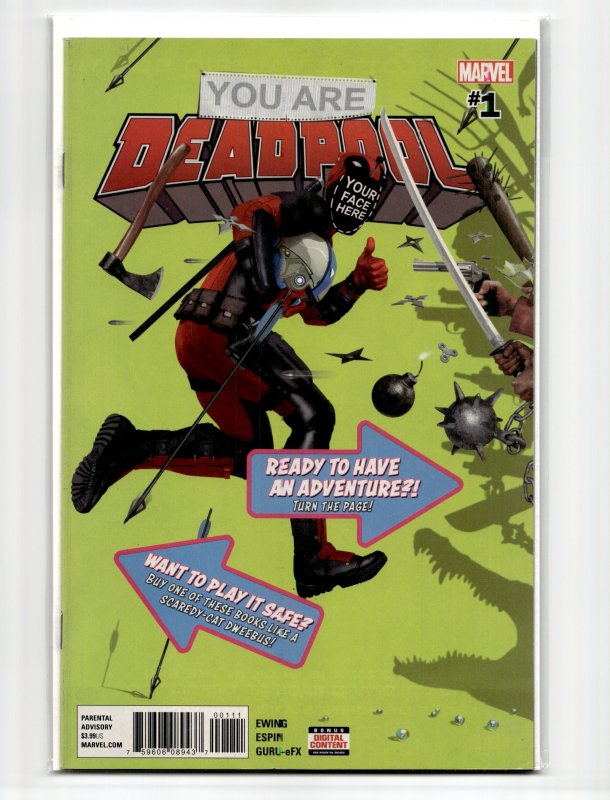 You Are Deadpool #1 (Marvel Comics, 2018), raw, ungraded comic book — front cover