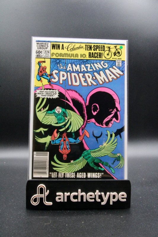 The Amazing Spider-Man #224 (Marvel Comics, 1982), raw, ungraded comic book — front cover