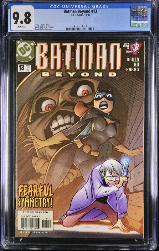 Batman Beyond #13 (DC Comics, 2000), CGC 9.8 graded comic book, Universal Blue label — front cover in its holder