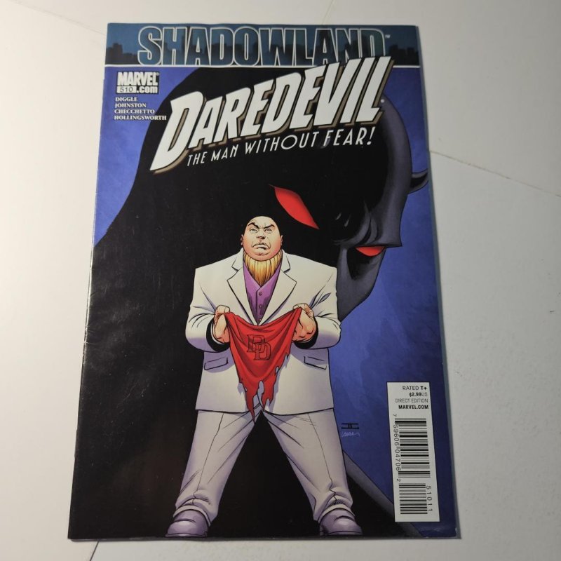 Daredevil: The Man Without Fear! - Shadowland, Issue #510 (Marvel Comics, 2010), raw, ungraded comic book — front cover