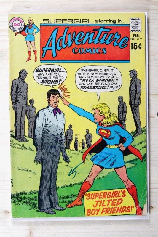 Adventure Comics #389 (DC Comics, 1970), raw comic book in VG- 3.5 condition — front cover