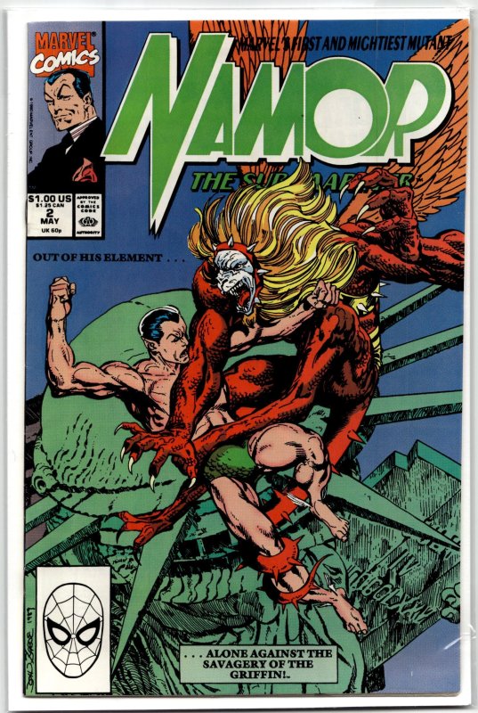 Namor, the Sub-Mariner #2 (Marvel Comics, 1990), raw, ungraded comic book — front cover
