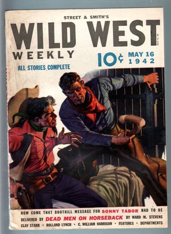 Pulp: Wild West Weekly 5/16/1942-Western Pulp-High Grade Fn/vf, raw comic book in FN/VF condition — front cover