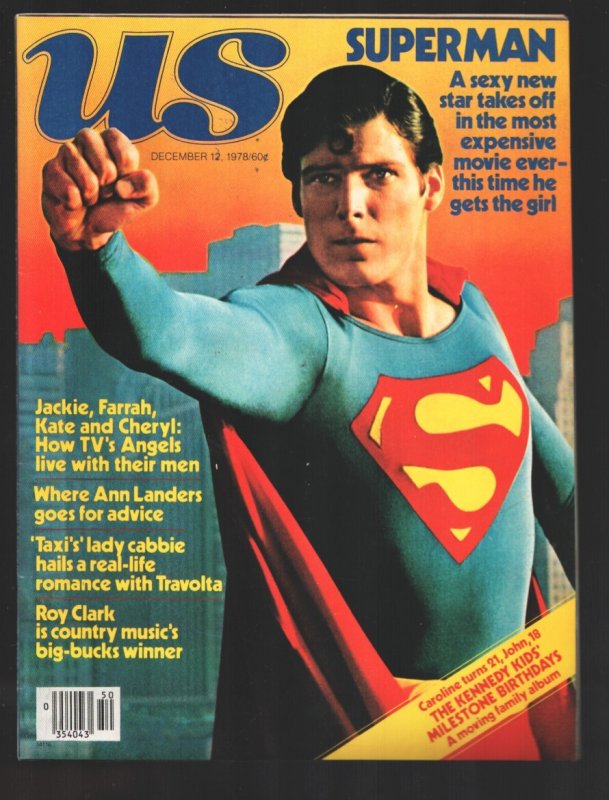 US 12/12/1978-Superman-Christopher Reeve-Charlies Angels-John Travolta, raw, ungraded comic book — front cover
