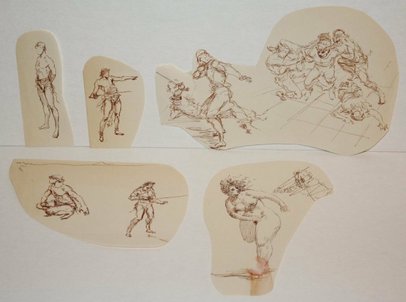 5pc LOT - Warriors and Babes art by Roy Krenkel, raw, ungraded comic book — front cover