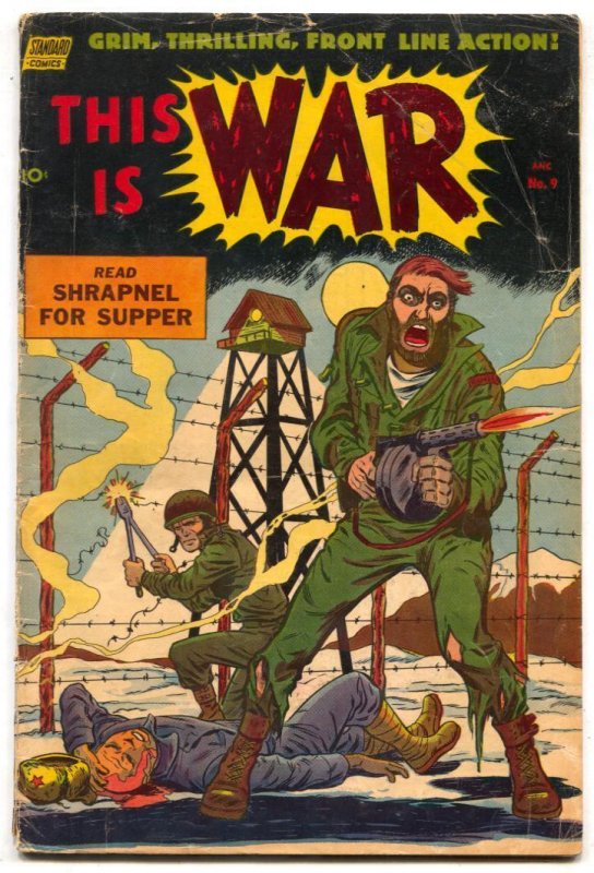 This Is War #9 (1953), raw, ungraded comic book — front cover