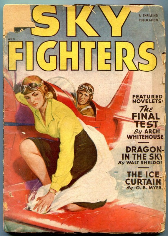 Pulp: Sky Fighters Pulp Spring 1949- Dragon in the Sky- Ice Curtain G (1949), raw, ungraded comic book — front cover