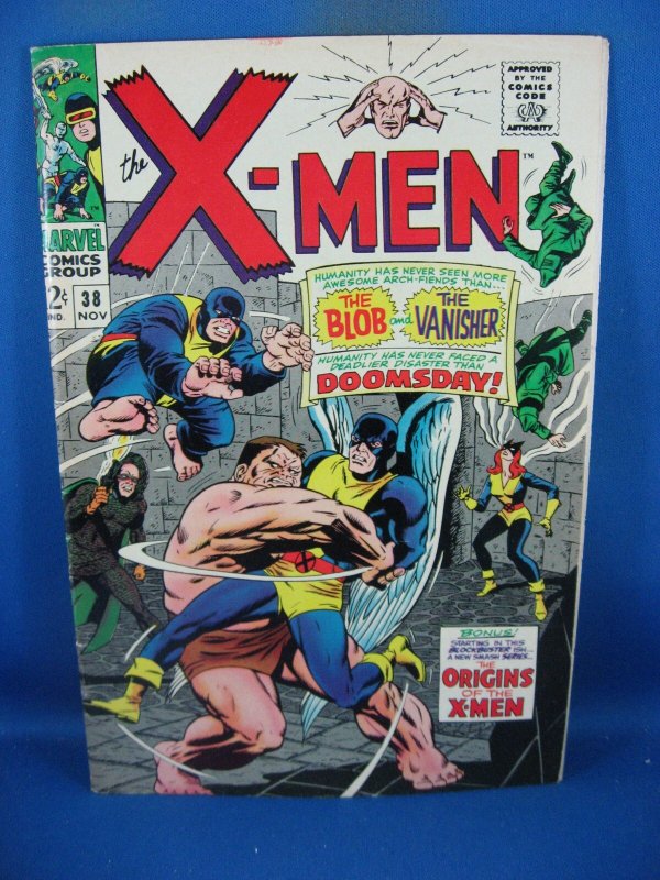 X-Men #38 (Marvel Comics, 1967), raw comic book in VF condition — front cover