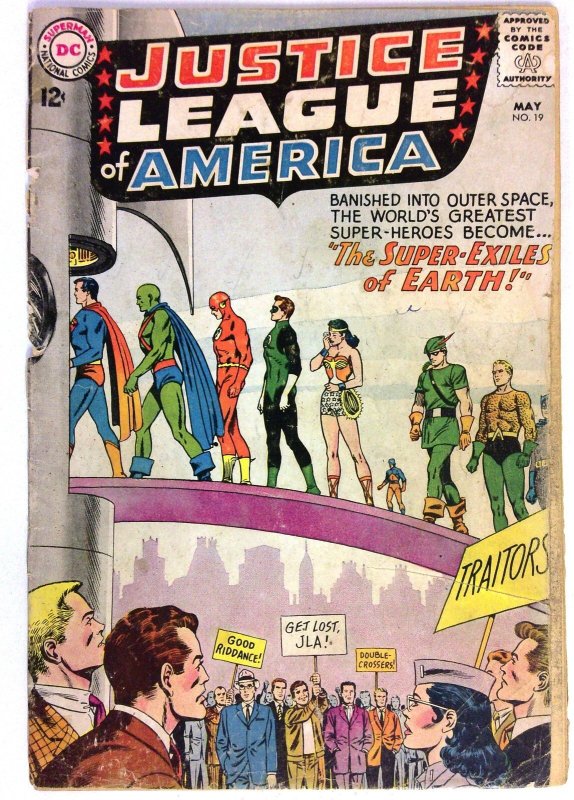 Justice League of America #19 (DC Comics, 1963), raw comic book in FR condition — front cover