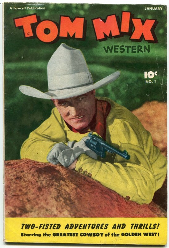 Tom Mix Western #1, raw comic book in VG condition — front cover