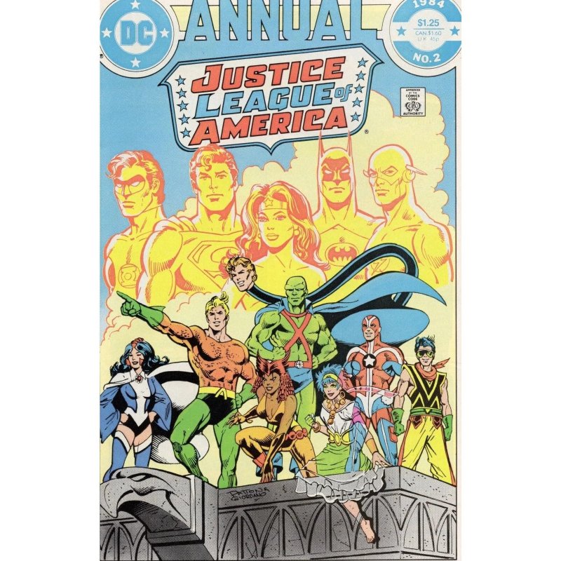Justice League of America Annual #2 (DC Comics, 1984), raw comic book in VF+ 8.5 condition — front cover