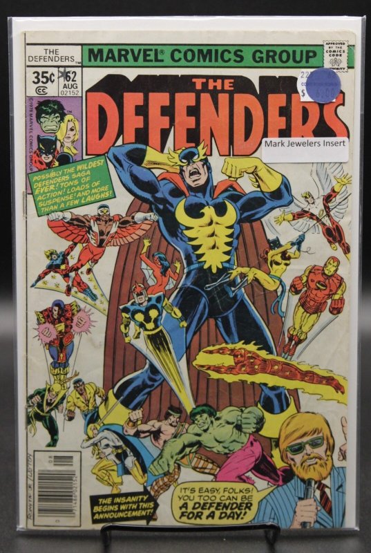 The Defenders #62 (Marvel Comics, 1978), raw, ungraded comic book — front cover