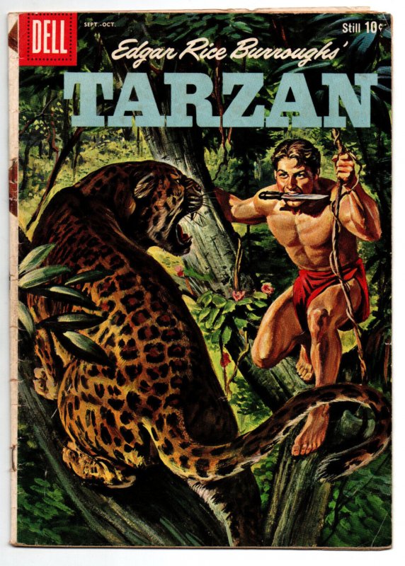 Tarzan #114 (Dell Comics, 1959), raw comic book in VG condition — front cover