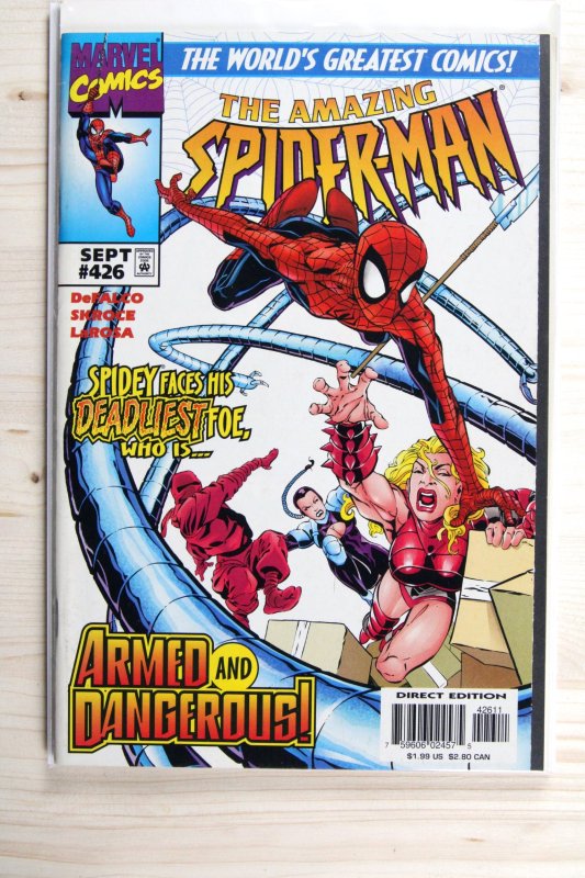The Amazing Spider-Man #426 (Marvel Comics, 1997), raw comic book in VF- 7.5 condition — front cover