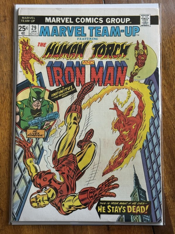 Marvel Team-Up #29 (Marvel Comics, 1975), raw comic book in FN 6.0 condition — front cover