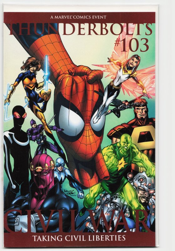 Thunderbolts #103 (Marvel Comics, 2006), raw, ungraded comic book — front cover