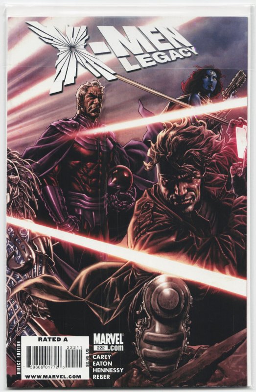 X-Men: Legacy #222 (Marvel Comics, 2009), raw, ungraded comic book — front cover