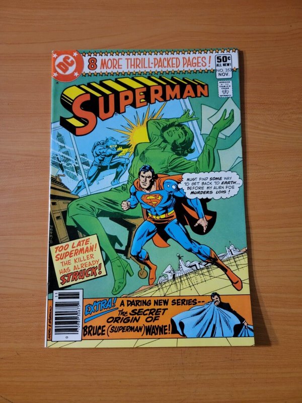 Superman #353 (DC Comics, 1980), raw comic book in NM condition — front cover