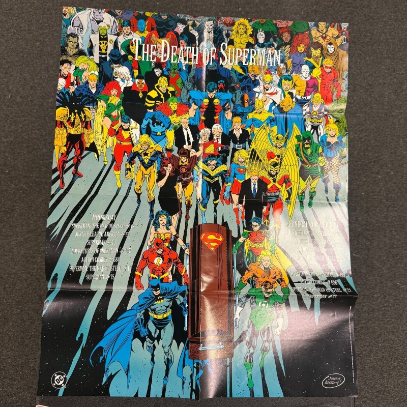 The Death of Superman Recap Comic Pinup Poster #11, raw, ungraded comic book — front cover