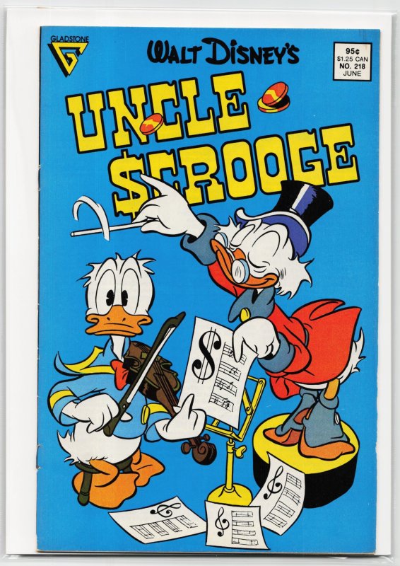 Uncle Scrooge #218 (Gladstone, 1987), raw, ungraded comic book — front cover