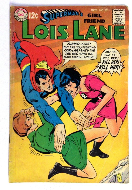 Superman's Girl Friend Lois Lane #87 (DC Comics, 1968), raw comic book in VG condition — front cover