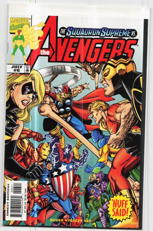 Avengers #6 (Marvel Comics, 1998), raw, ungraded comic book — front cover