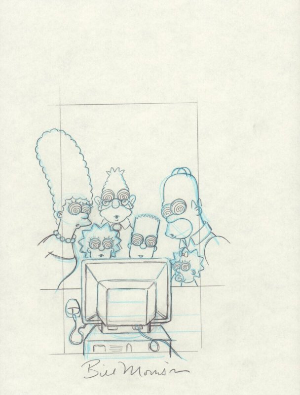 British Simpsons VHS Cover - Website Hypnosis - Signed art by Bill Morrison, raw, ungraded comic book — front cover