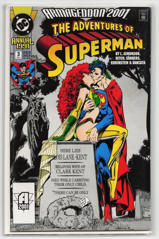 Adventures of Superman Annual #3 (DC Comics, 1991), raw, ungraded comic book — front cover