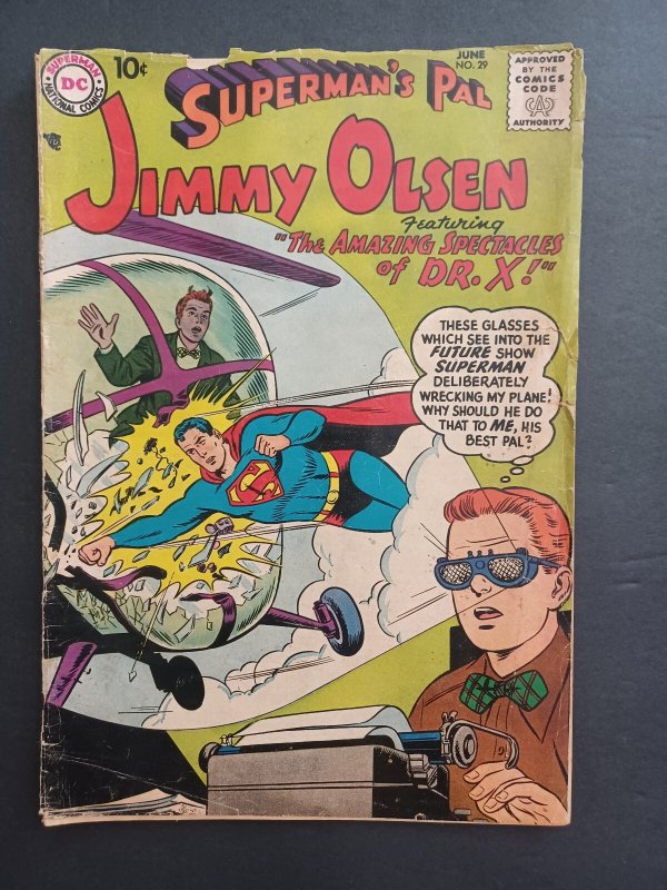 Superman's Pal Jimmy Olsen #29 (DC Comics, 1958), raw comic book in FR condition — front cover