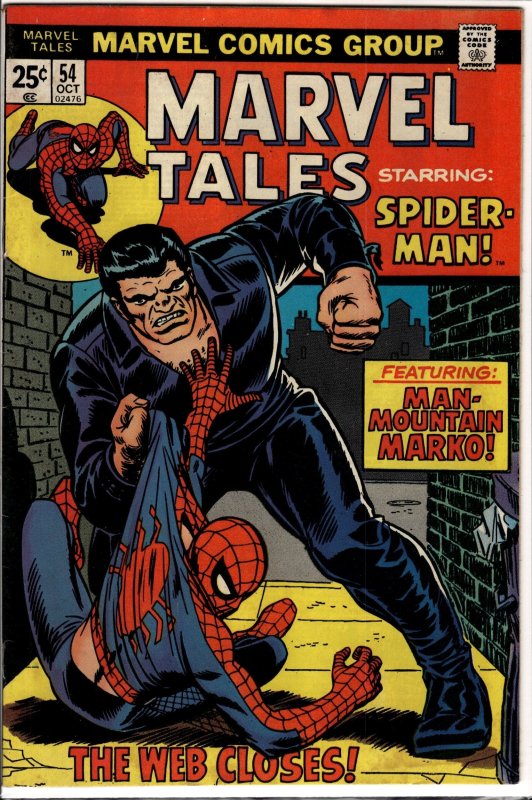 Marvel Tales #54 (Marvel Comics, 1974), raw, ungraded comic book — front cover