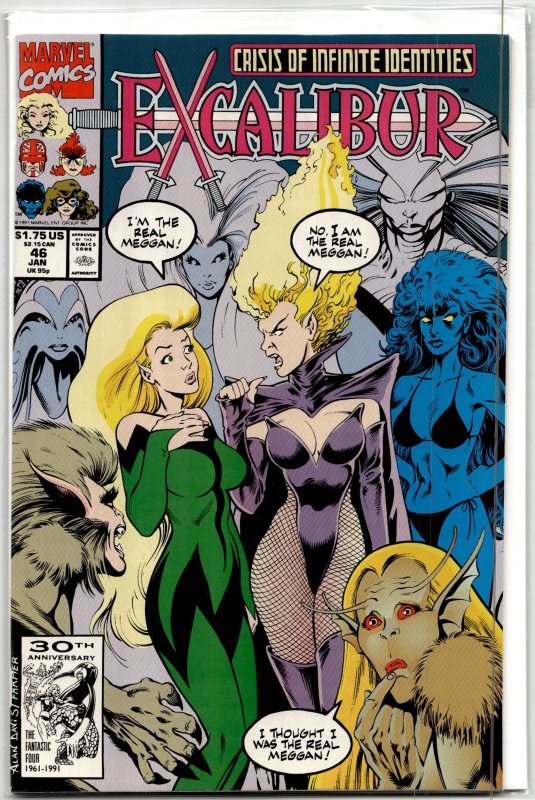 Excalibur #46 (Marvel Comics, 1992), raw, ungraded comic book — front cover