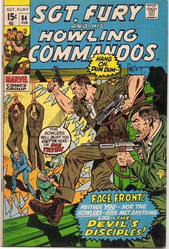 Sgt. Fury and His Howling Commandos #84 (Marvel Comics, 1971), raw comic book in VG+ 4.5 condition — front cover