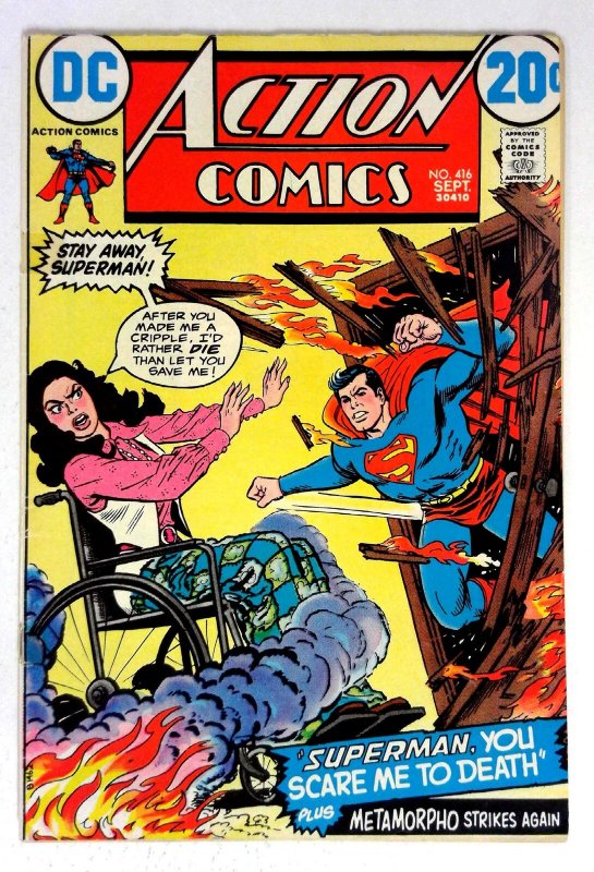Action #416 (DC Comics, 1972), raw comic book in VG condition — front cover
