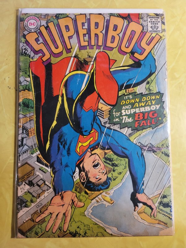 Superboy #143 (DC Comics, 1967), raw, ungraded comic book — front cover