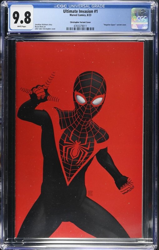 Ultimate Invasion #1 (Marvel Comics, 2023), CGC 9.8 graded comic book, Universal Blue label — front cover in its holder